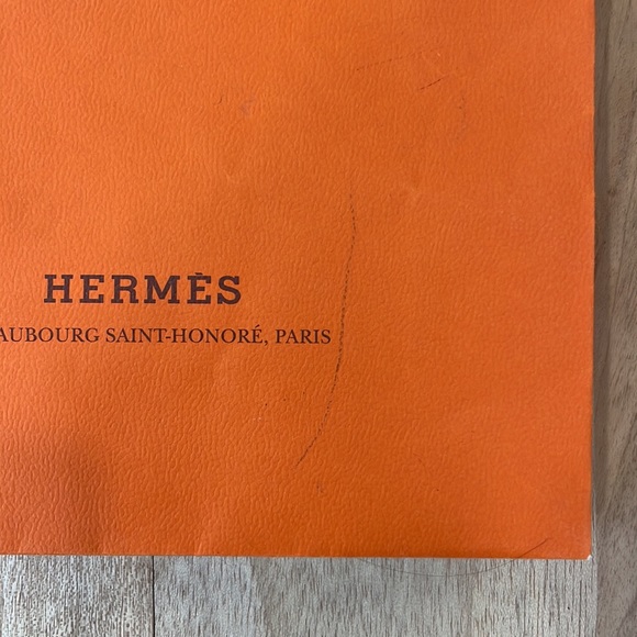 Hermes shopping bag and Brown Hermes Grosgrain Ribbon - Picture 11 of 12
